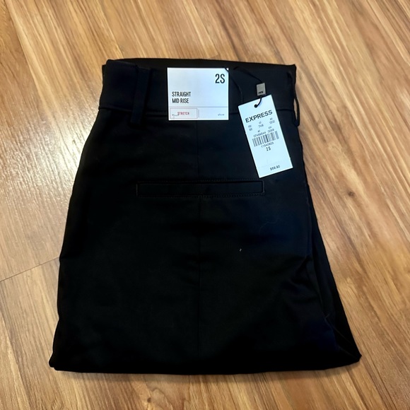 Express Stretch Straight Mid Rise Pants - Picture 3 of 9